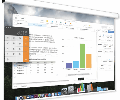 MAJOR electric screen with flame-retardant surfaces – ideal for conference halls and lecture rooms